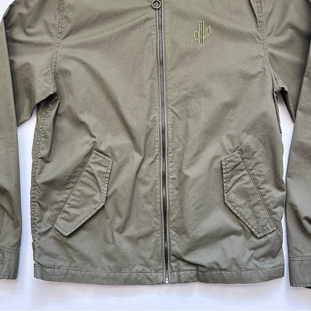 Zara Embroidered Cranes Lightweight Olive Green Jacket Men’s Large - Picture 3 of 12